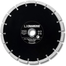 LXDIAMOND Diamond Cutting Disc 250 mm x 25.4 mm - for Cutting Tables, Bridge Saws - Diamond Disc for Cutting Stone, Concrete, Brick, Masonry - 250 mm Stone Disc in Professional Quality