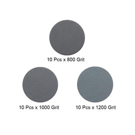 uxcell 1-Inch Hook and Loop Sanding Disc 800/1000/1200 Assorted Grit Silicon Carbide Mini Size Round Sandpapers, 30 Pcs