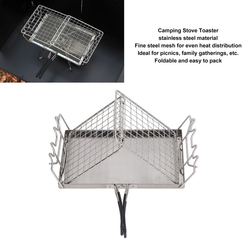 Camping Stove Toaster Foldable Portable Stable Structure Stainless Steel Outdoor