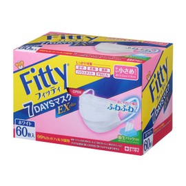Fetty 7Days Mask EX Plus, 60 Pieces, White, Slightly Small Size