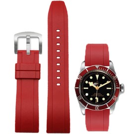 Niziruoup 22mm FKM Rubber Watch Band Quick Release Fluororubber Soft Durable Universal Sport Watch Replacement Band Strap for Men Women, Rubber, Red