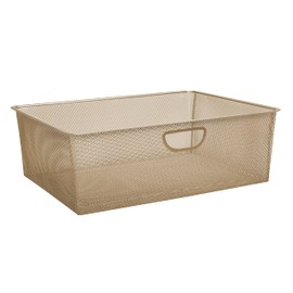 Closet Culture by Knape & Vogt 7.28 in. H x 16.65 in. W x 21.56 in. D Wire Mesh Basket in Satin Gold