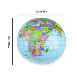 Inflatable Globe, World Map Globe Ball, Globe of The World, 2 Pcs Inflatable Global World Globe, for Beach Office School Teaching Gifts for Students, Good Tool to Learn Geography, 16 Inches