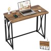 coeztt Small Desk, 31.5" Folding Table for Bedroom with Power