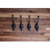 Craftsman Road Vintage Cast Iron Wall Hooks (Black Texture Finish,