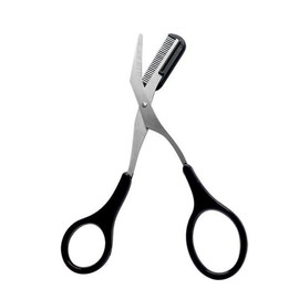 Professional Eyebrow Scissors Eyebrow Trimmer Eyebrow Remover Shaping Cut Scissors Eyebrow Shaving Scissors Comb Beauty Tool with Comb and Non Slip Finger Grips for Men Women(Black)