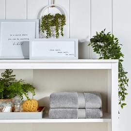 Christy Supreme Hygro 2 Hand Towels Set | Silver Grey | 100% Luxury Supima Cotton | Ultra Soft | Super Absorbent | 650GSM | Plush and Long Lasting