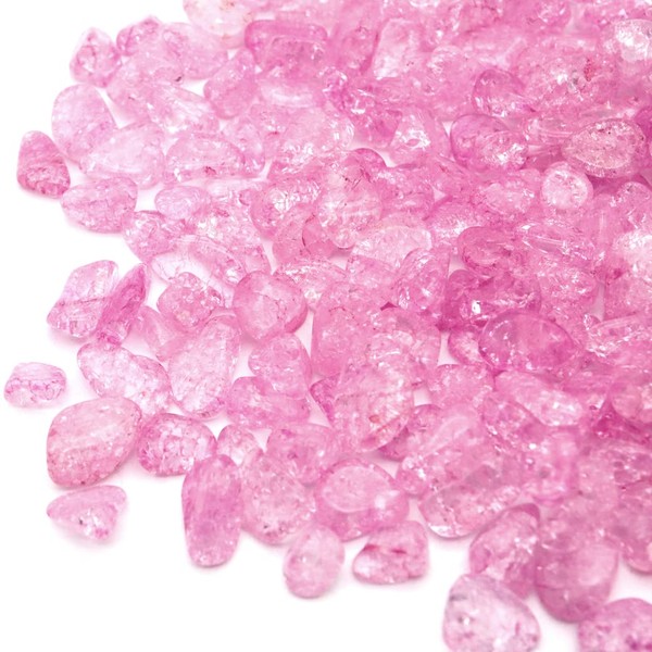 Explosive Crystal, Medium Grit, 3.5 oz (100 g), Pink, Pink, Pink, Cracked Crystal, Natural Stone, Chips, Resin Encapsulation, Materials, Parts, Purification, Power Stone, Crystal