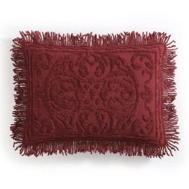 Beatrice Home Fashions Medallion Chenille Bedspread, King Sham, Burgundy