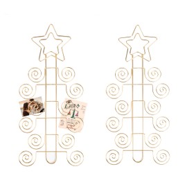 HOHIYA 2 Pcs Christmas Card Display Wall Holder Display Hanger for 24 Cards Hanging Holiday Party 14.5 Inch Taiwan Made Gold