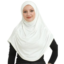 Prien Ready To Wear Hijab para mujer, turbante instantáneo, bufanda musulmana suave para oración, hiyabs largos, ropa islámica, Jersey Abaya, Crema, Estándar