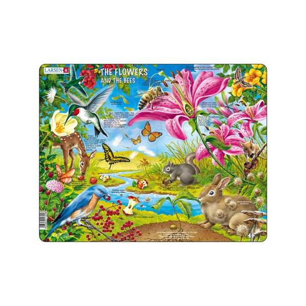 Larsen NB4 The flowers and the Bees, English Edition, 55 Piece Boxless Tray & Frame Jigsaw Puzzle