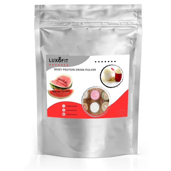 Luxofit Melone Whey Eiweiß Pulver, Proteinpulver mit L-Carnitin, fruchtiger Geschmack,