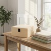 Barsha Space 9x9x4 Unfinished Wooden Box with Hinged Lid for