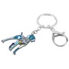 DUOWEI Dainty Enamel Rhinestone Doberman Dog Keychain Pet Keyring Purse