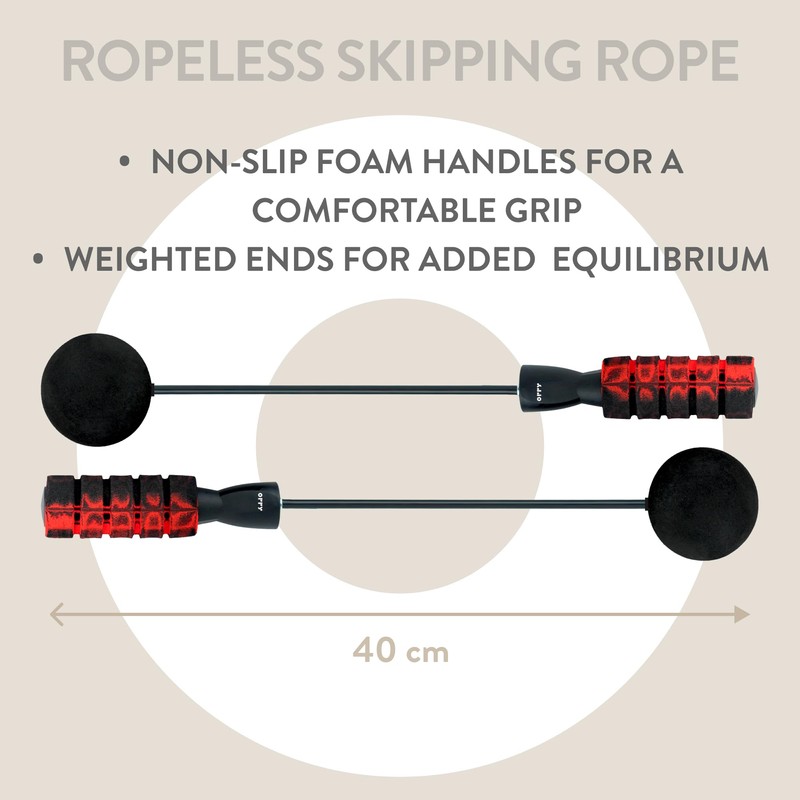 ORRY Weighted Ropeless Skipping Rope - Set of 2, Black