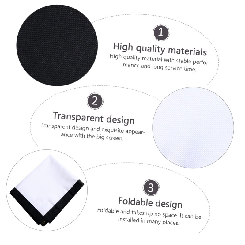 MERRYHAPY 1Pc High Brightness Projector Screen with Easy Installation Design