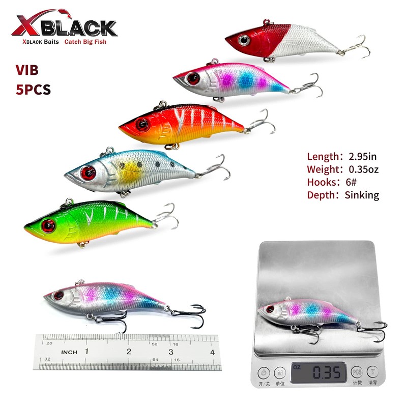 XBLACK Hard Fishing Lures Set Minnow Popper Jointed VIB Shrimp
