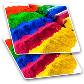 Rectangle Stickers (Set of 2) 10cm - Fun Colourful Powders Sand Laptop Tablet Luggage Scrapbook #3717
