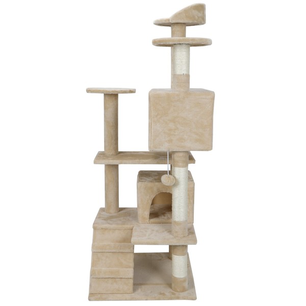Segawe Kitten House Play Tower Scratcher Beige 53" Cat Tree