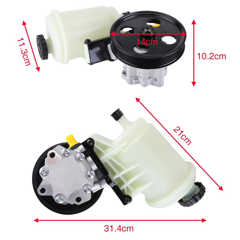 Power Steering Pump with Pulley Reservoir compatible for Ram 1500