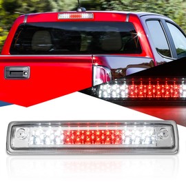 Auto Dynasty Dual Rows LED Chrome Housing High Mount 3rd Third Brake Light Cargo Lamp Compatible with Chevy Colorado/GMC Canyon 15-18