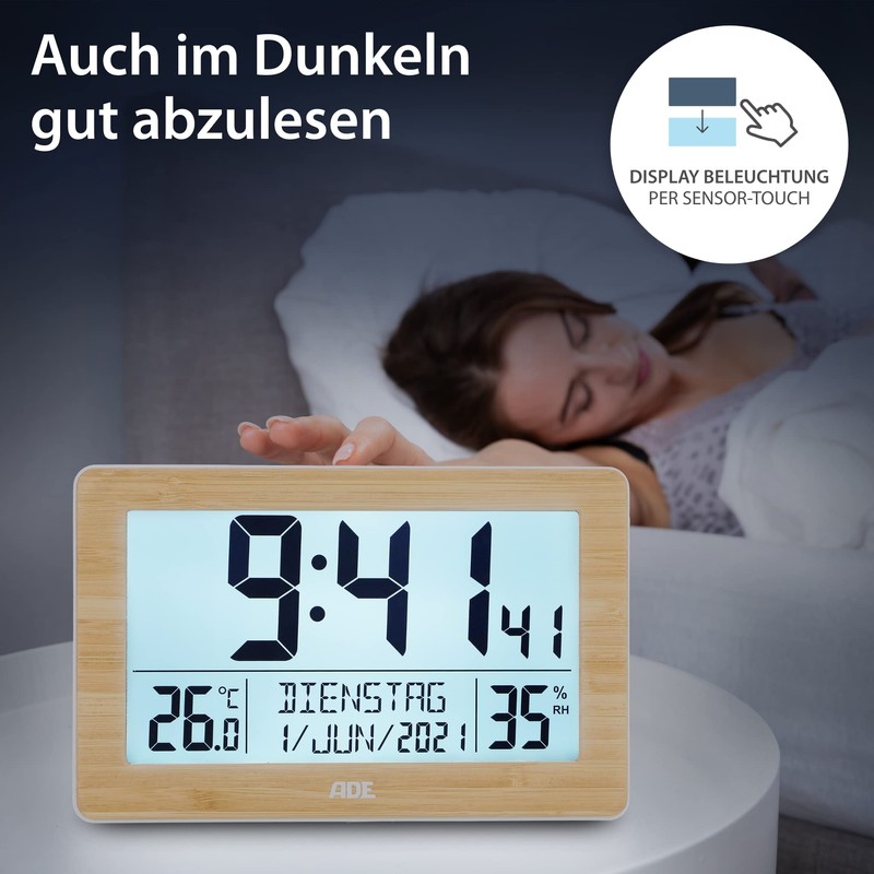 ADE Digital XL Radio-Controlled Clock with Very Large Numbers |
