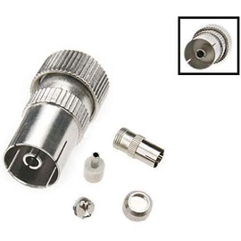 Mugetech 10 PCS TV Aerial Coaxial Plug, 5 X Male 5 X Female TV Aerial Coaxial Cable Connectors Adaptor for RF Cable