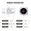 2.5 inch/60mm Inline Booster Duct Fan 14W with Variable Speed