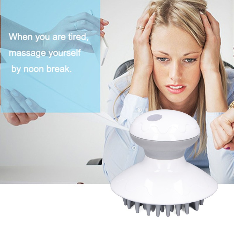 Vibrating Head Massager Rechargeable Kneading Waterproof Multi Functional Electronic Scalp