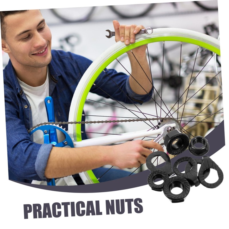 KOMBIUDA 1 Set Durable Bicycle Axle Nuts Flange Nuts with