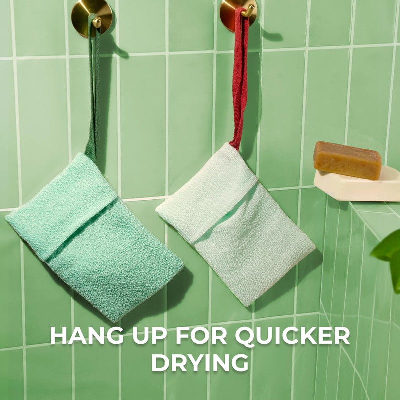 ZOMCHI 2 Pieces Bar Soap Saver Bags with Different Roughness,