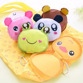 Cartoon Style Foldable Eco-Friendly Zipper Tote Bag - Portable & Reusable 10KG/Little Bear 10ea