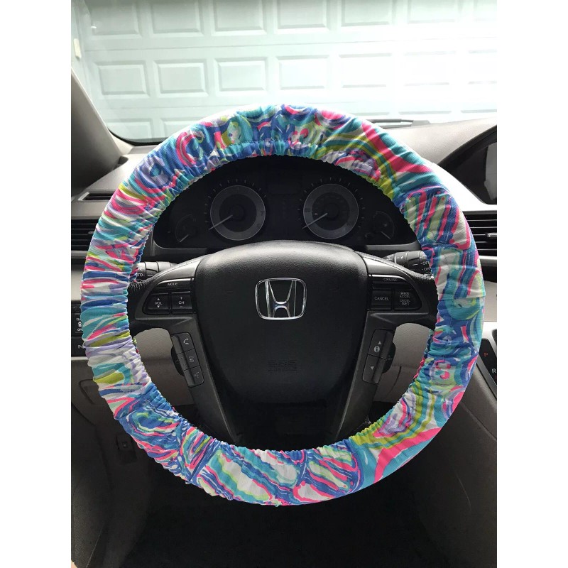 Designer Lilly Fabric steering wheel cover