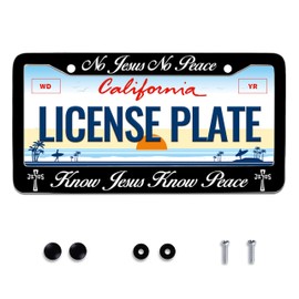 Jesus License Plate Frame No Jesus No Peace Know Jesus Know Peace Christianity Religion Stainless Steel for Car Decorative Parts for Standard Us Canada License Plate Holder Unisex