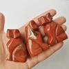 Manekieko Natural Red Jasper Bag Carved In The Collection Of