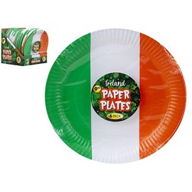 PMS Pack of 6 Ireland Paper Plates St Patricks Day Irish Supporter World Cup Six Nations Patriotic Approx 23cm