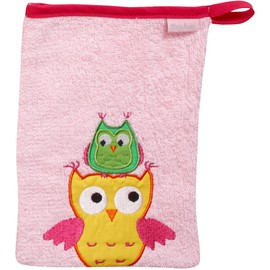 Playshoes 340089 Owl Wash Mitt, Pink