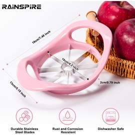 Rainspire - Cortador de manzana de 8 rodajas, cortador de manzana y escorador de 8 hojas, herramienta de descorador de manzana con cuchillas de acero inoxidable, cortador de frutas súper afilado