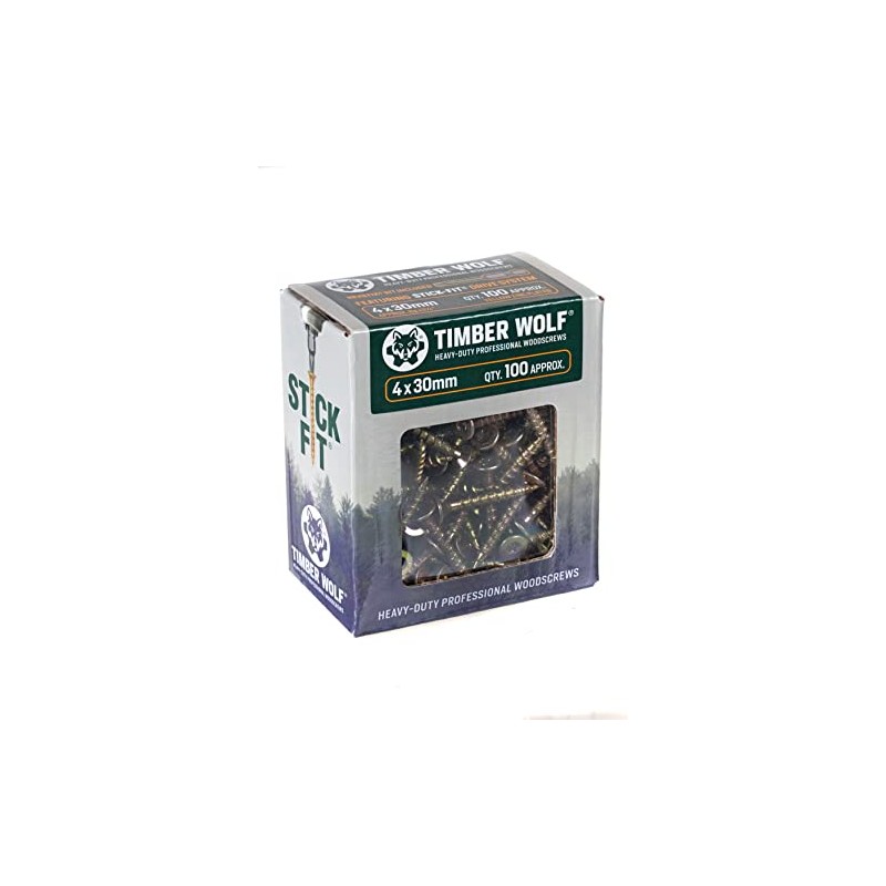 Timber TW40030 Wolf Woodscrews - 4.0 x 30mm - Box