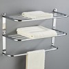 2-Tier Towel Rack Floating Shelf with Towel Bar, 30-Inch W