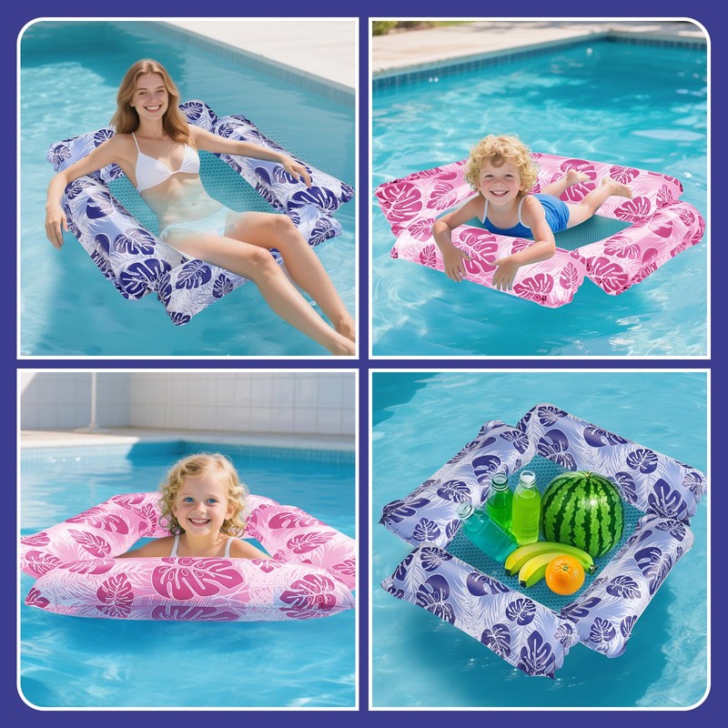 2Packed Water Hammock, Pool Inflatable Water Hammock, Air Mattress Pool
