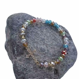 Unbranded Multicolor Cross Stretch bracelet Pulsera con crystal 6mm