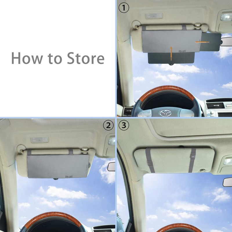 Car Visor Sunshade, WANPOOL Car Visor Anti-Glare Sunshade Extender for