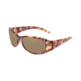 Calabria 645SB Polarized BiFocal Sunglasses +1.00 Amber Tortoise Havana/Brown Women Oval Bi-Focal Reader Trendy w/Hard Case