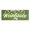 Wine Metal Sign with Vines Motif and Saying "Weinlaube -