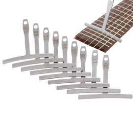 ieron 9 Pcs Guitar Radius Gauge, Universal Stainless Steel Bass Fingerboard T-shaped Guitar Gauge Tool for Guitar Repair and Maintenance Guitar Radius Gauge Musical Instrument Accessories