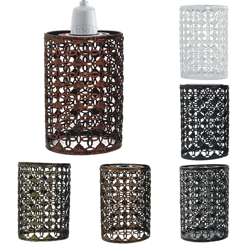 LEDSone Industrial Style Brushed Silver Metal Cage Lampshade – Easy