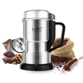Molinillo de café eléctrico y molinillo de especias, molienda rápida de 150W con cuchillas de acero inoxidable | para granos de café, especias, semillas, hierbas | Molino de alimentos secos | Mini
