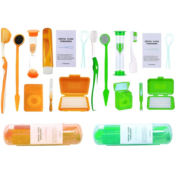 smillsu 2 x Portable Orthodontic Oral Care Kit, Travel Kit